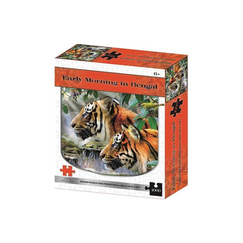 Early Morning In Bengal Wild Tigers 1000 Pieces Jigsaw Puzzle UK