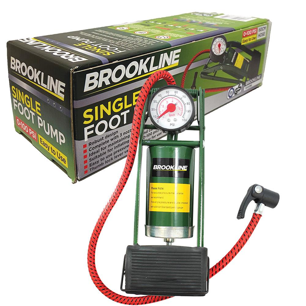 Brookline Heavy Duty Single Barrel Foot Pump