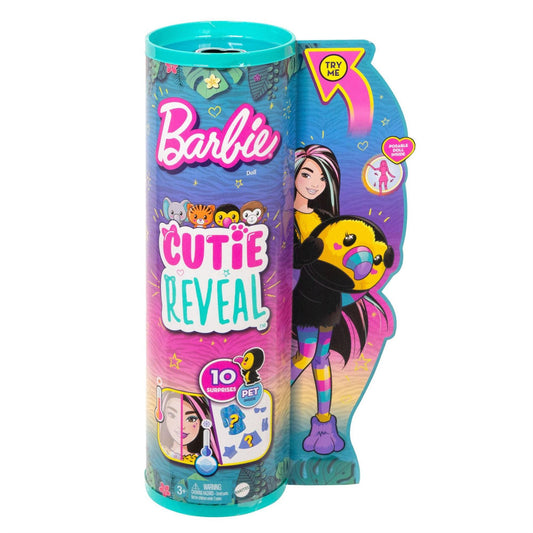 Barbie Dolls and Accessories, Cutie Reveal Doll with Tiger Plush Costume & 10 Surprises Including Color Change, Jungle Series, Cutie Reveal Doll with Monkey Plush Costume, Barbie Dolls and Accessories, Cutie Reveal Doll with Toucan Plush Costume & 10 Surprises Including Color Change, Jungle Series, official licensed barbie toy, barbie's iconic home, make your own, barbie doll, spencer doll, chelsey doll, barbie, skipper, barbie beach, barbie beach house, barbie beach house, barbie beach bungalow, barbie bea