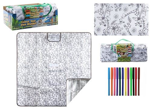 Summit Colour-in Picnic Rug with 6 Washable Pens