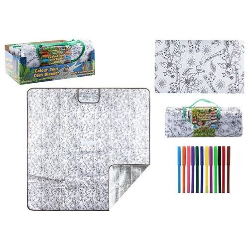 Summit Colour-in Picnic Rug with 6 Washable Pens