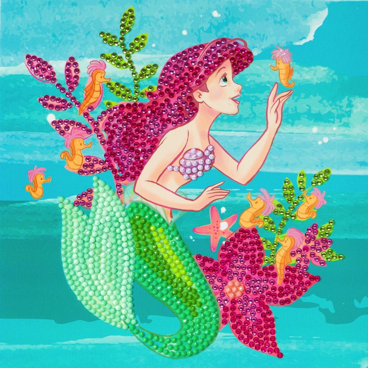 Disney Ariel 18x18cm Crystal Art Card