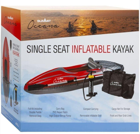Summit Oceana 1 Person Inflatable Kayak Kit Red