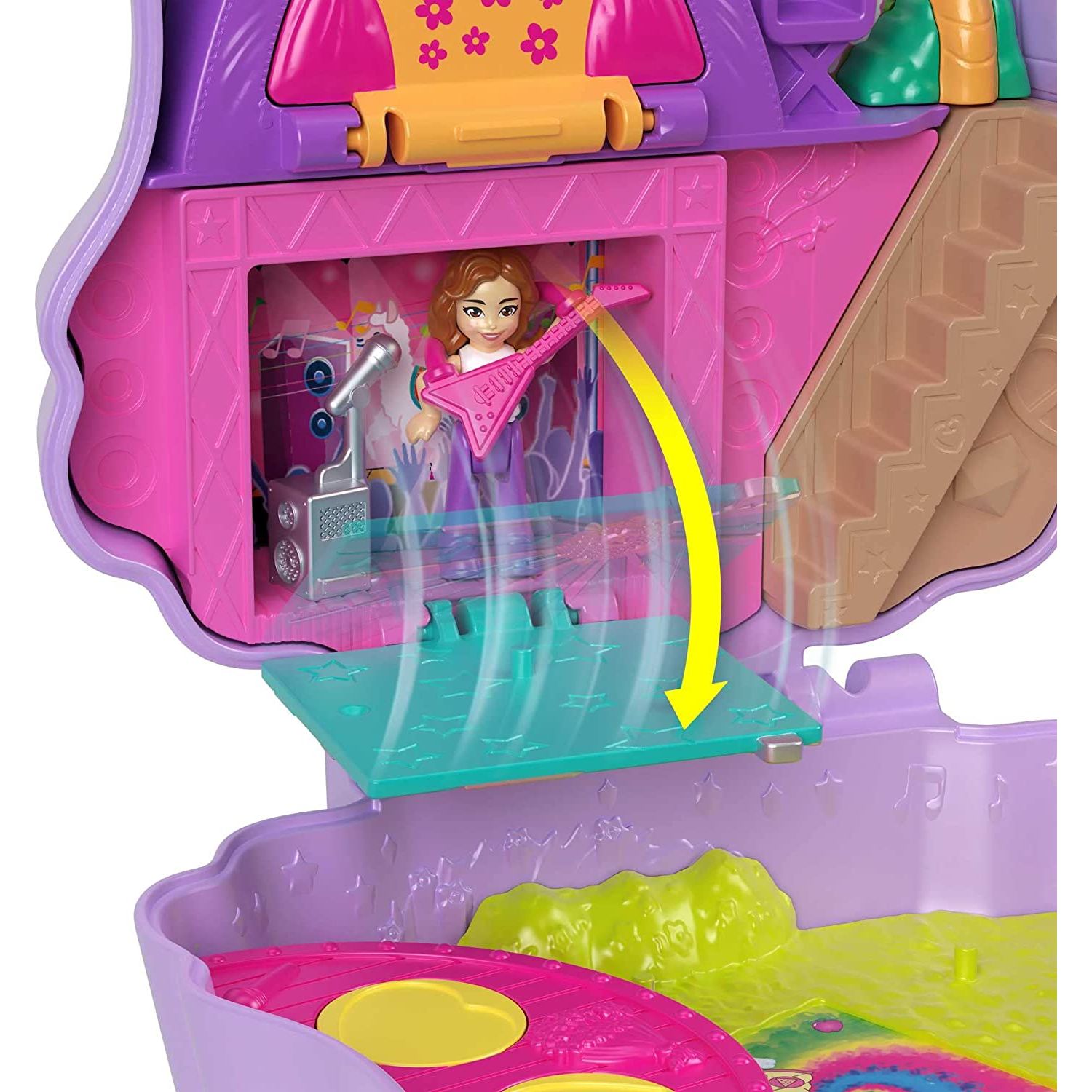 Polly Pocket Mini Toys, Camp Adventure Llama Compact Playset with 2 Micro Dolls and 13 Accessories, Pocket World Travel Toys with Surprise Reveals,