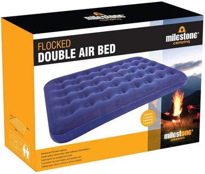 Milestone Camping Flocked Double Air Bed