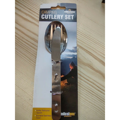 Milestone Camping Utensil Fork Knife Spoon Bottle Opener Cutlery Set