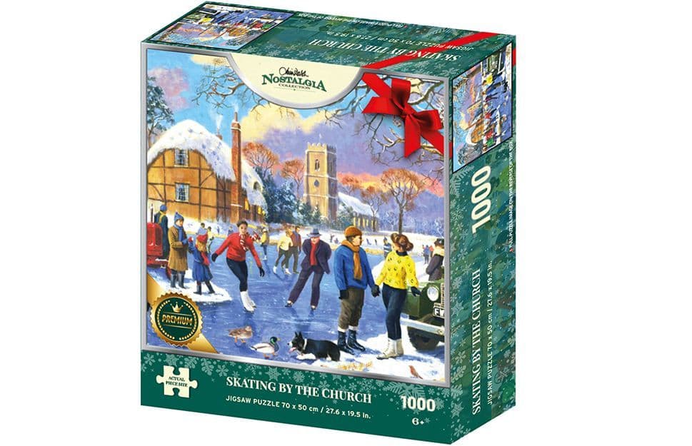 Nostalgia Collection Skating By The Church 1000 Pieces Jigsaw Puzzle