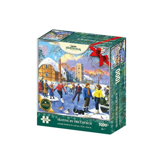 Nostalgia Collection Skating By The Church 1000 Pieces Jigsaw Puzzle