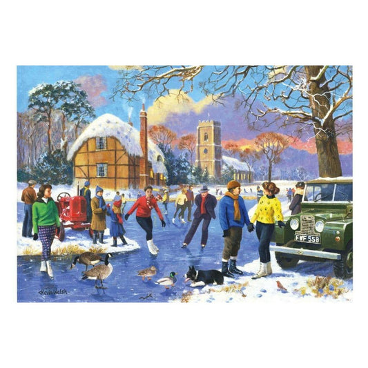 Nostalgia Collection Skating By The Church 1000 Pieces Jigsaw Puzzle