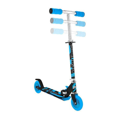 Ozbozz Nebulus Black Blue Chrome Finish Kids Children 2 Wheels Scooter