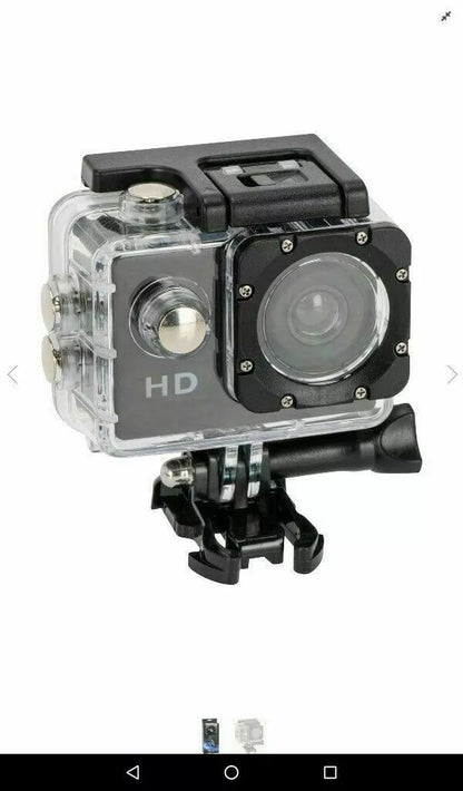 Black Colour Action Cam with 2" LCD Screen & Accessories