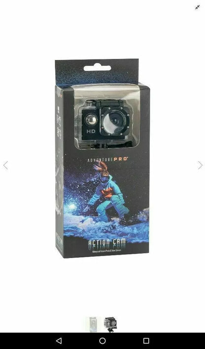 Black Colour Action Cam with 2" LCD Screen & Accessories