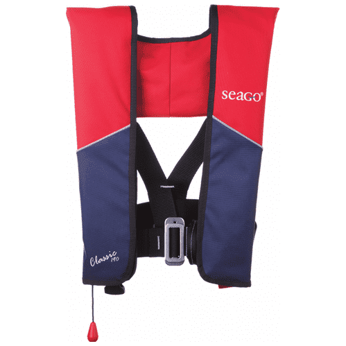 Seago 190N Classic Lifejacket Red/Navy Inc Crutch Strap and bag