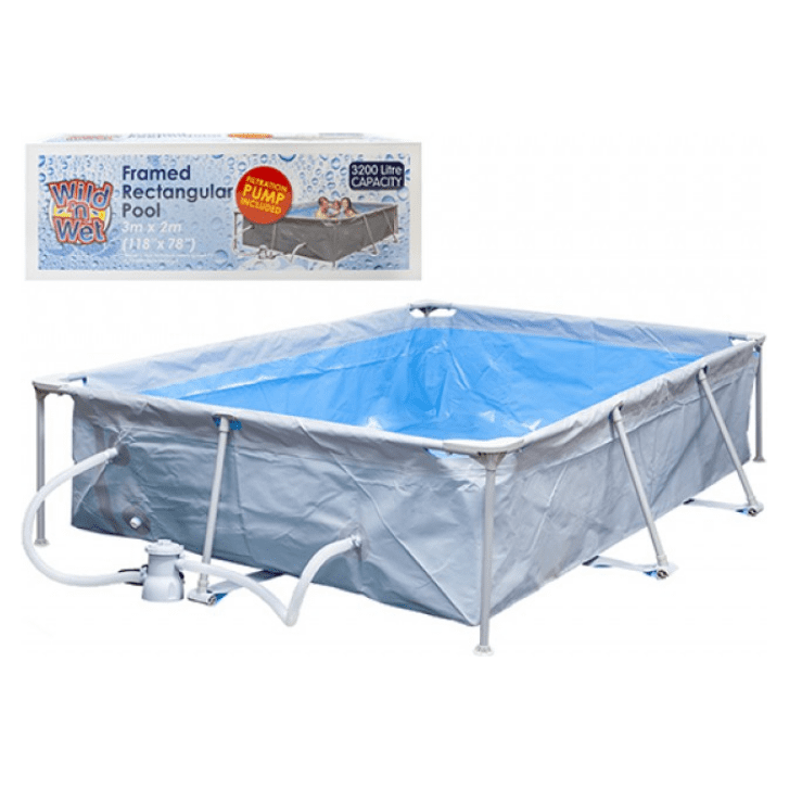 Wild n Wet Rectangular Pool with Pump 3m x 2m