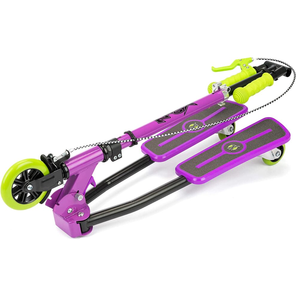 Xootz Kids 3 Wheel Folding Purple Scissor Scooter Folding