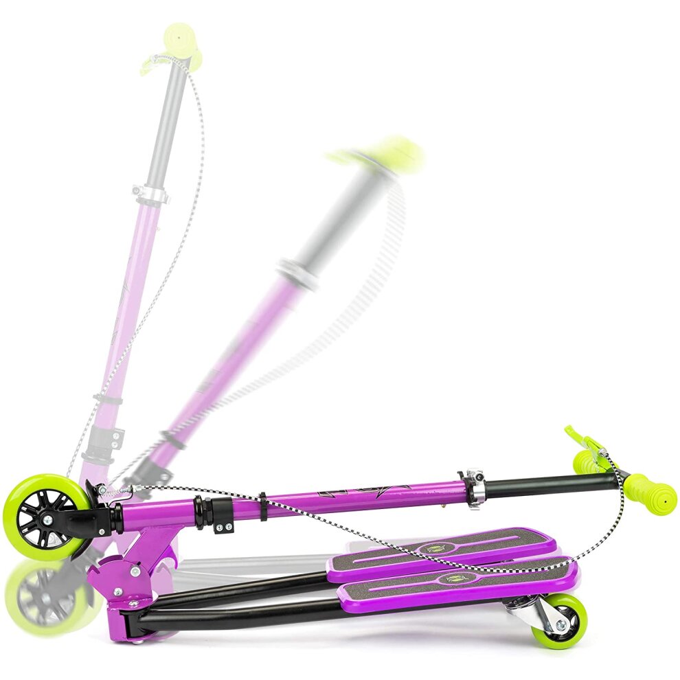 Xootz Kids 3 Wheel Folding Purple Scissor Scooter Folding