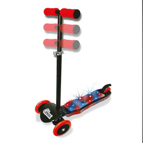 Ozbozz Kids Girls Boys 3 Wheel Tri LED Light Burst Handle Adjustable Scooter