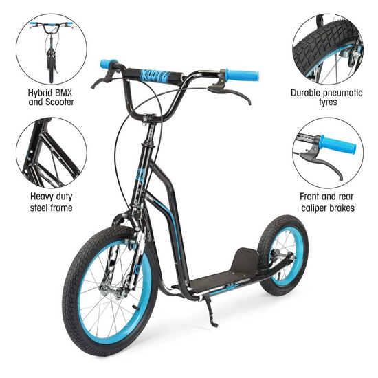 Big Wheel BMX Xootz Blue Push Scooter Kids Beginner Ride On