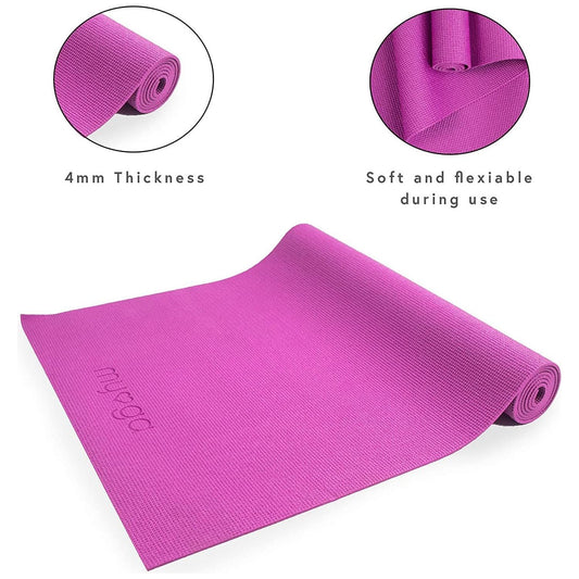 Entry Level Purple Yoga Mat Exercise Fitness 173 x 61cm