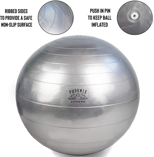 Fitness Ball Unisex Exercise Ball With Pump Grey