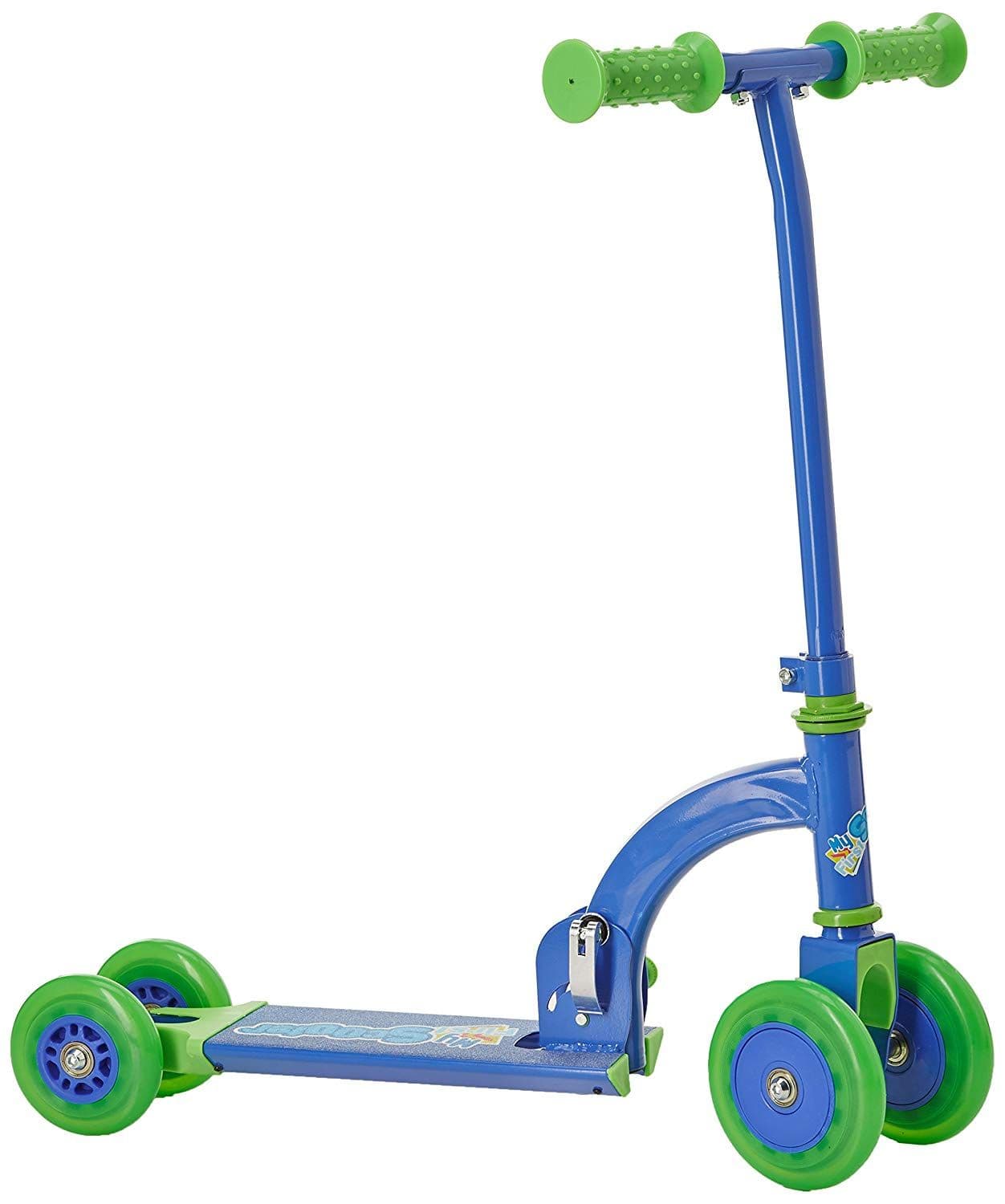 Ozbozz Kids Children Blue Green My First Folding Push Scooter 4 Wheels