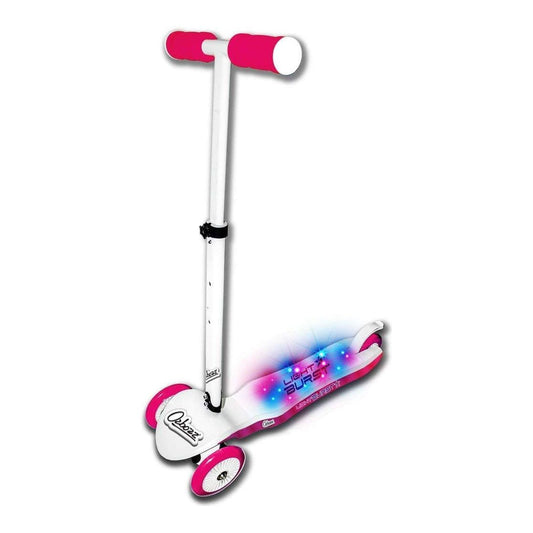 Ozbozz Kids Girls 3 Wheel Tri LED Light Burst Handle Adjustable Pink Scooter