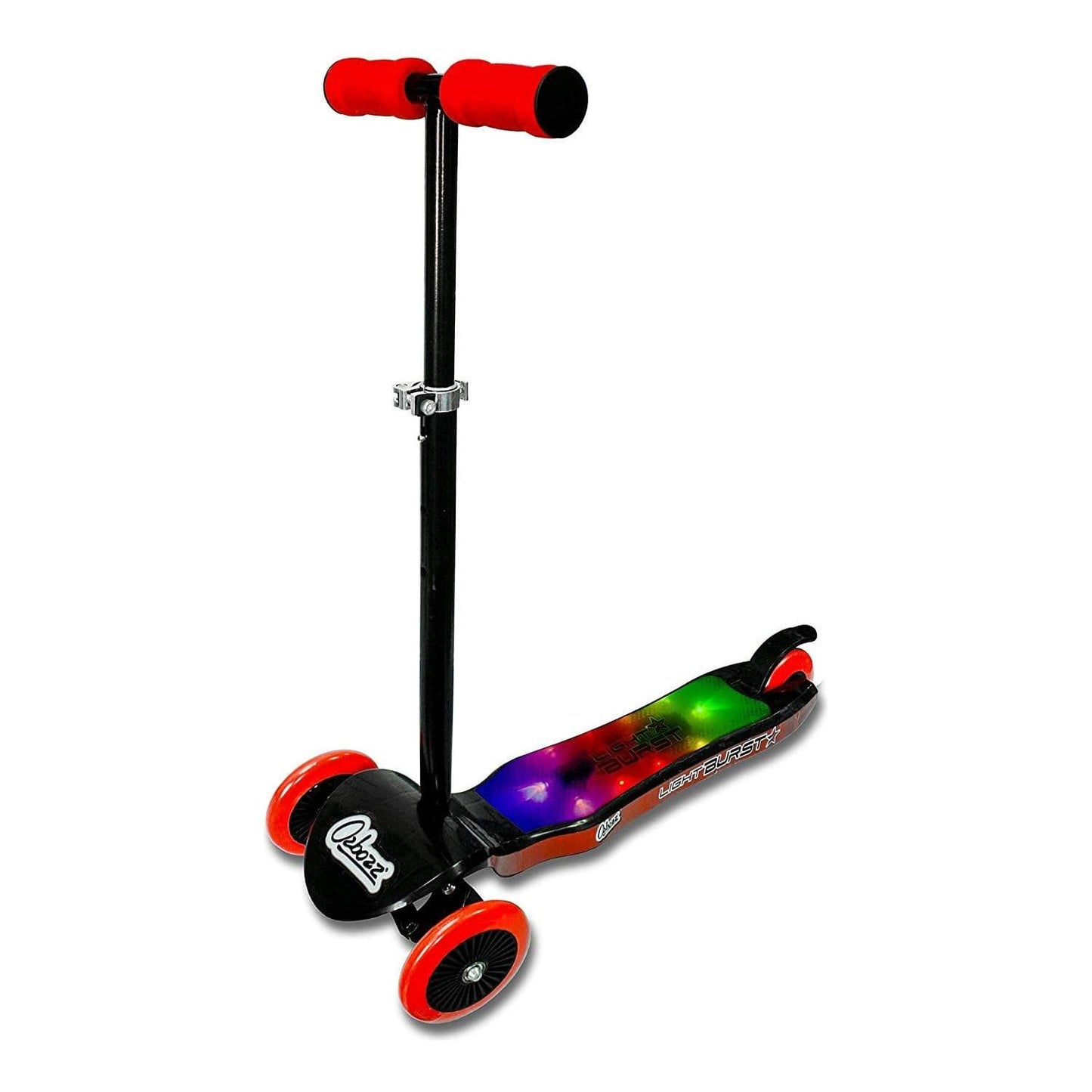 Ozbozz Kids Girls Boys 3 Wheel Tri LED Light Burst Handle Adjustable Scooter