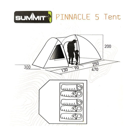 Summit Pinnacle Hydrahalt 5 Person Full Height Tent