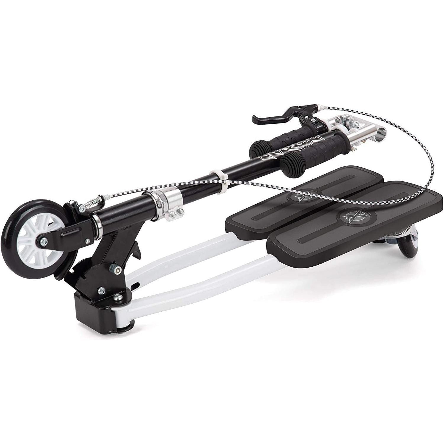 Xootz Kids 3 Wheel Folding Black & White Scissor Scooter Folding